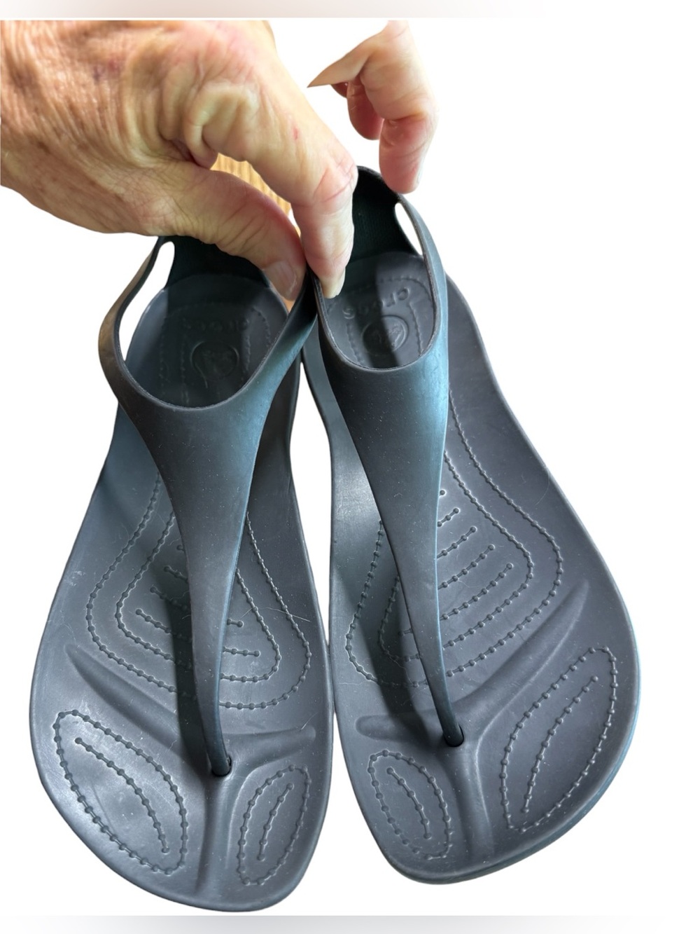 🔥 CLEARANCE 🔥 Crocs Serena Sexi Flip T-Strap Sandals Black [9]